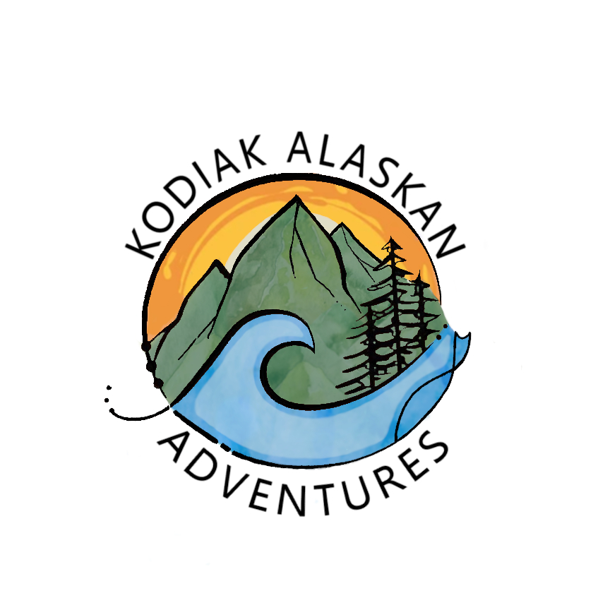 "Kodiak Alaskan Adventures" with an image of mountains and water