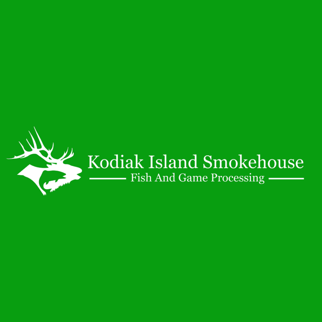 Logo for Business with text "Kodiak Island Smokehouse; Fish and Game processing"