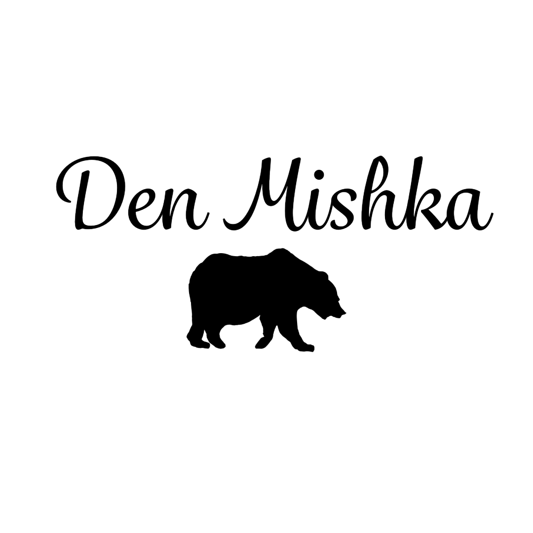 "Den Mishka" with a black icon of a bear